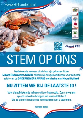 stem op Vishandel Tel voor de Ondernemers AWARD Noord-Holland